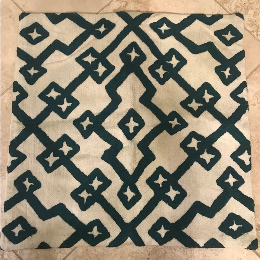 West Elm Embroidered Pillow Cover 18” Square